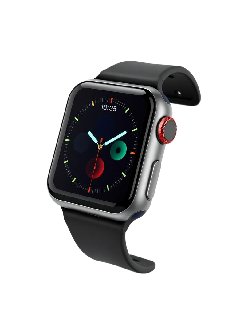 Apple Watch with black sport band